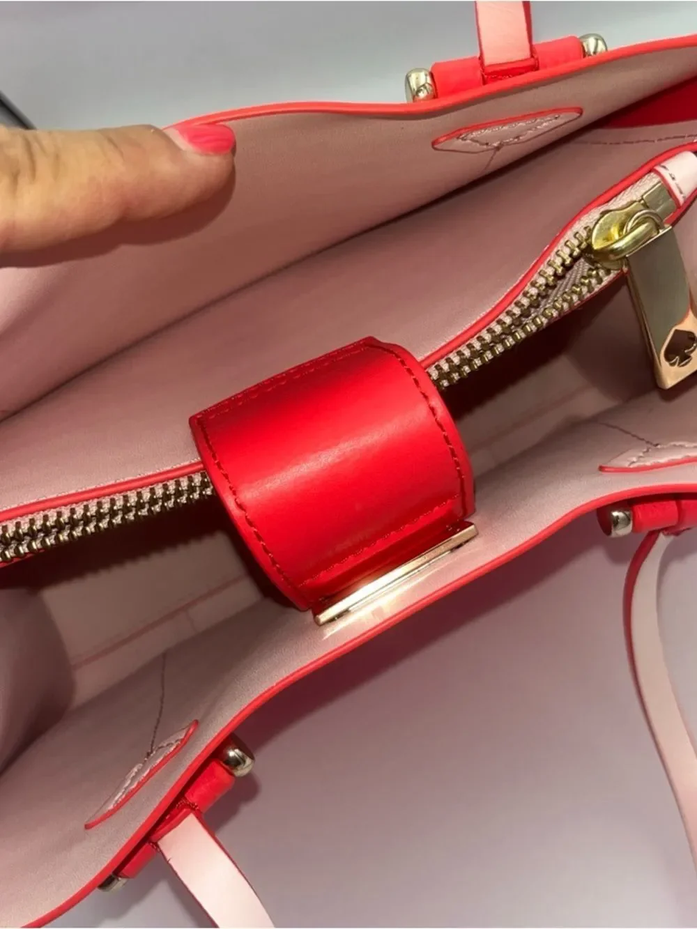 Kate Spade New York Abour Hill Small Elodie Leather Tote Bag in Pink Coral Lux